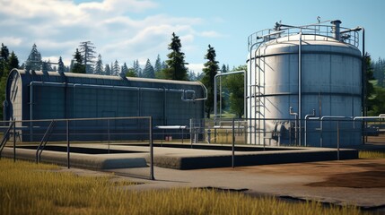 Obraz premium ladder pump station water