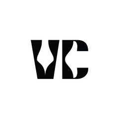 VC monogram logo design letter text name symbol monochrome logotype alphabet character simple logo