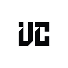 Fototapeta premium VC monogram logo design letter text name symbol monochrome logotype alphabet character simple logo