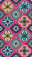 Fototapeta premium Colorful floral design for mobile wallpaper creating vibrant smartphone backgrounds