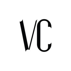 VC monogram logo design letter text name symbol monochrome logotype alphabet character simple logo
