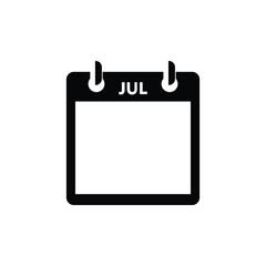 calender icon, july icon with white background