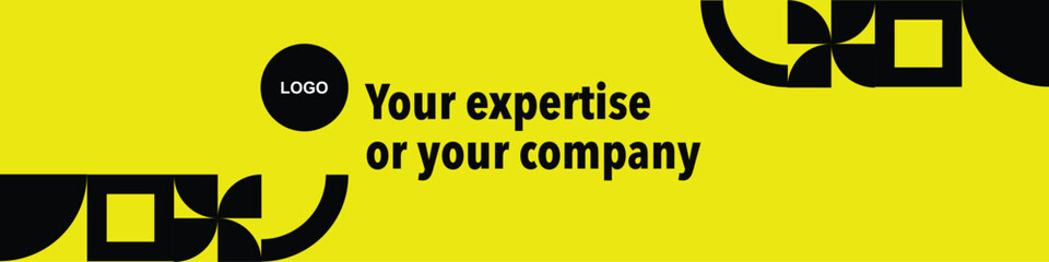 template banner LinkedIn black and yellow color