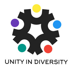 Unity in Diversity Minimalist Abstract logo design. Best for business company.