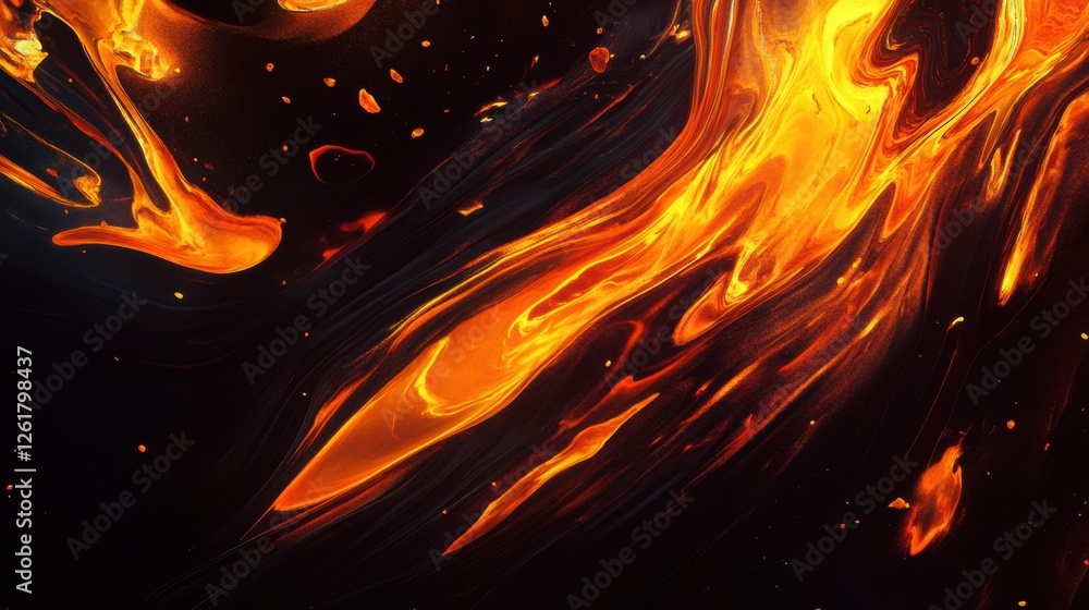 Poster fiery abstract inferno texture background illustration with dynamic swirls and intense color gradien