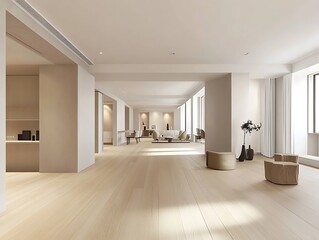 Obraz premium sleek office space with open layout and natural light