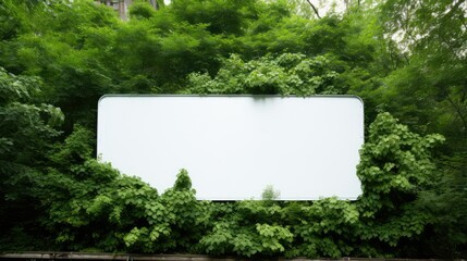 Fototapeta premium greenery white billboard