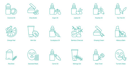 Comprehensive Natural Beauty and Wellness Collection Vector Icons