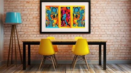 colorful picture frame on table