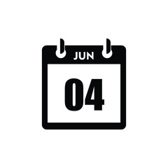 calender icon, 04 june icon with white background