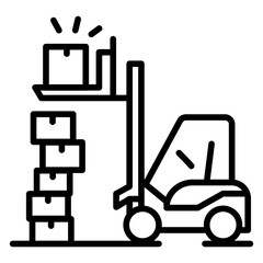 Unloading Cargo Vector Icon