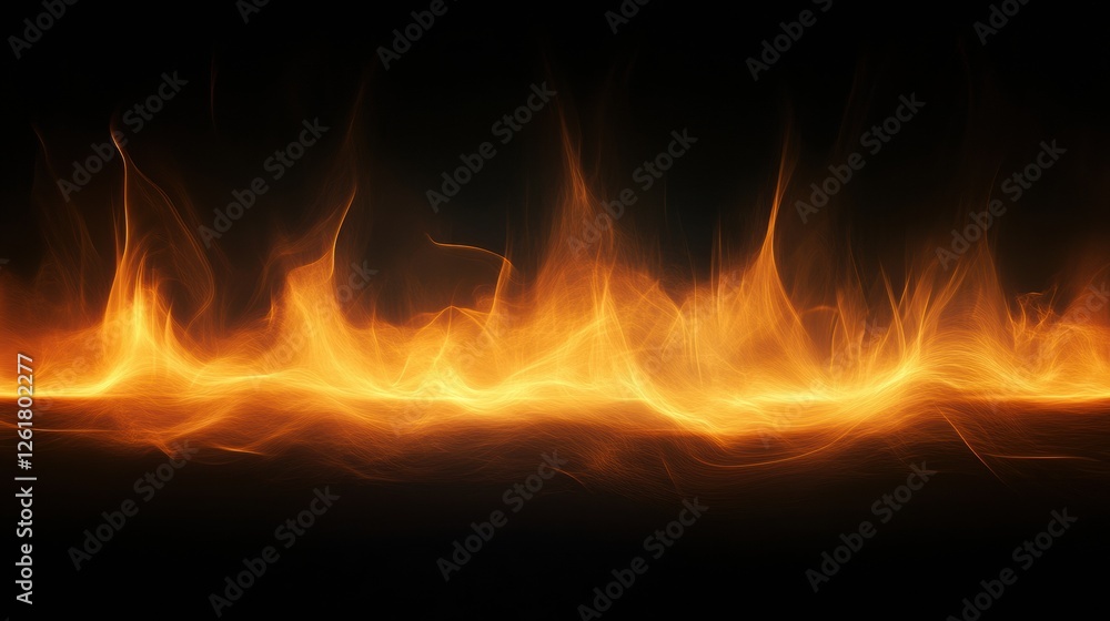 Poster intense fire display igniting the darkness with a fiery glow and abstract energetic patterns
