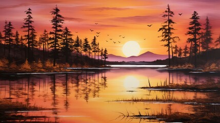 Fototapeta premium reflection orange backgrounds