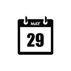 calender icon, 29 may icon with white background