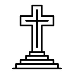 Stone Cross Vector Icon
