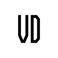 VD monogram logo design letter text name symbol monochrome logotype alphabet character simple logo