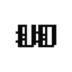 Fototapeta premium VD monogram logo design letter text name symbol monochrome logotype alphabet character simple logo