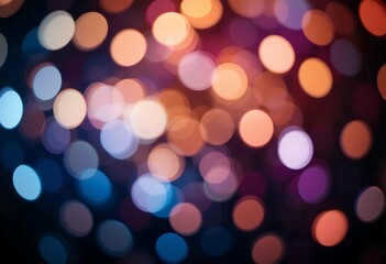 Obraz premium Glittering blue, white, golden, blue, Gray, Pink Lights bokeh dark background with soft Lighting focus and sparkling lights. Abstract Background.