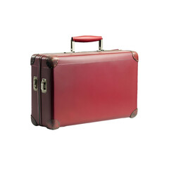 old red suitcase with transparent background