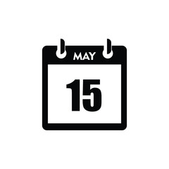 calender icon, 15 may icon with white background