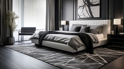 design black and silver geometric