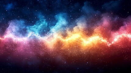 Naklejka premium Cosmic Nebula: A vibrant swirl of colors in the night sky, showcasing the beauty of the universe. A dreamy, magical space art.