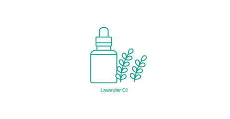 Fototapeta premium Lavender Oil Bottle Vector Icon, Aromatherapy, Natural Beauty