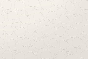 Apple Outline Pattern on Embossed Neutral Background