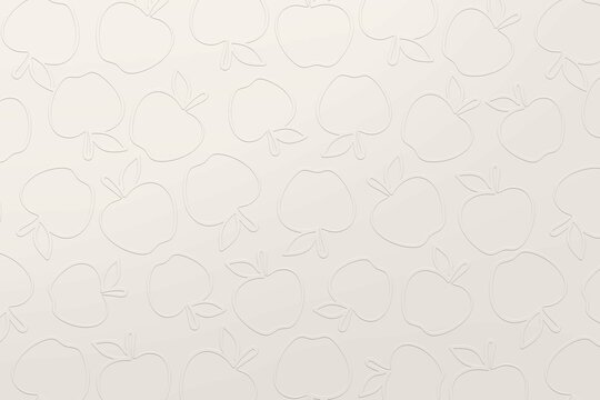 Apple Outline Pattern on Embossed Neutral Background