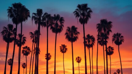 Obraz premium tropical black palm trees