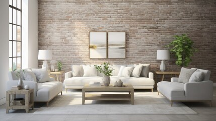 room white washed brick