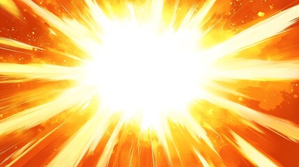 Obraz premium Bright radiant sun bursts intensely fiery orange yellow light. AI Generated