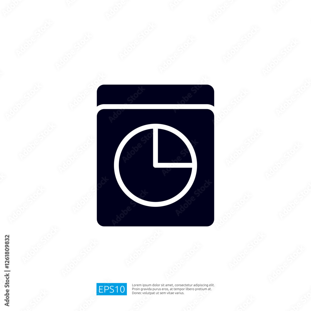 Poster a simple drawing document featuring a pie chart, representing data analysis and reporting. it emphas