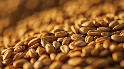 Obraz premium A close-up of roasted sunflower seeds with golden brown color.
