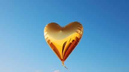 Fototapeta premium sky gold heart balloon