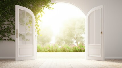 airy white open door