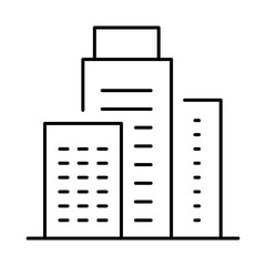Building Line Editable Stroke Icon. Real Estate, Building, House, Home, Property Vector Illustration