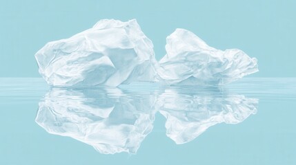 Obraz premium Abstract Icebergs Floating on Calm Water Serenity and Coolness