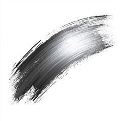 Abstract silver brush stroke on a clean white background for artistic design and creative projects