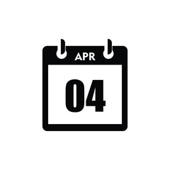 calender icon, 04 april icon with white background