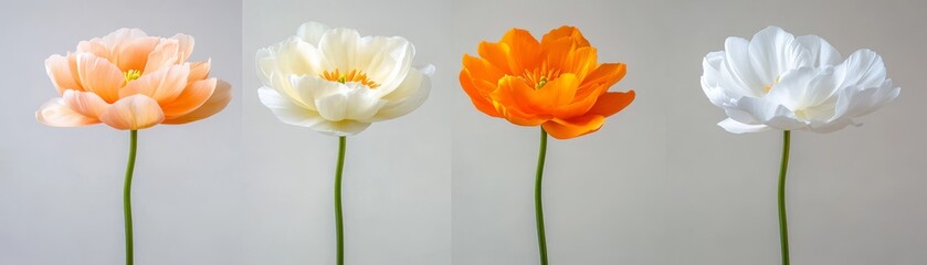 Vibrant four of tulips, a colorful display of spring blossoms in full bloom 