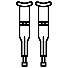 Crutches Vector Icon