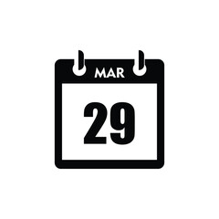 calender icon, 29 march icon with white background