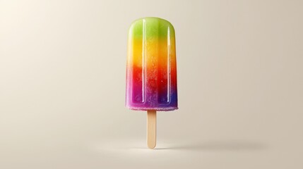A refreshing orange ice cream popsicle on a white stick, perfect for a cool summer snack