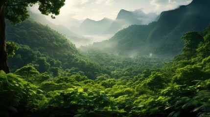 Obraz premium lush green mountain