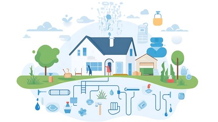 Fototapeta premium vector illustration of a house