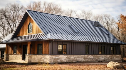 weathered standing seam metal roofing