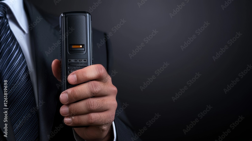 Poster connecting the dots in style. man in suit using his mobile phone in professional setting. focus on c