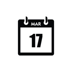 calender icon, 17 march icon with white background