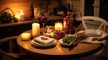 romantic kitchen table cooking